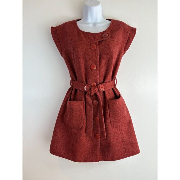 Jackets & Blazers - Anthropologie Tabitha Blustery Days Vest Dress Jacket in Rust Size 2